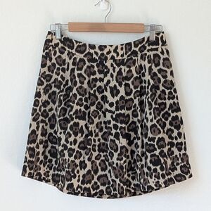 Banana Republic Leopard Print Pleated Mini Skirt Size 4